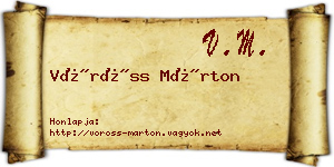 Vöröss Márton névjegykártya