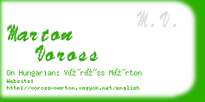 marton voross business card